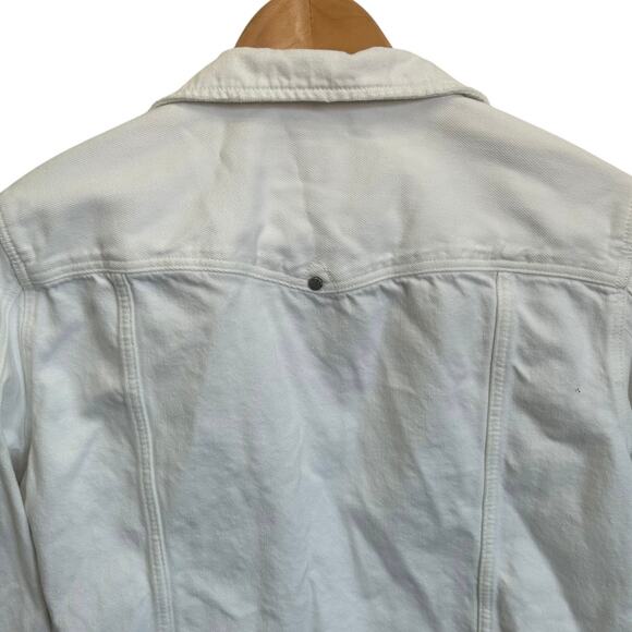 Liverpool Los Angeles White Denim Cropped Distressed Hem Jacket Womens XL NWT - Picture 9 of 11